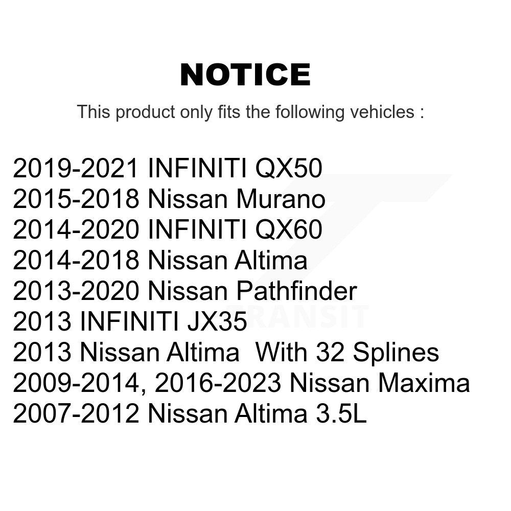 Kugel 70-513296 Front Wheel Bearing Hub Assembly for 2007-2023 Nissan Altima, Nissan Maxima and Select Vehicles