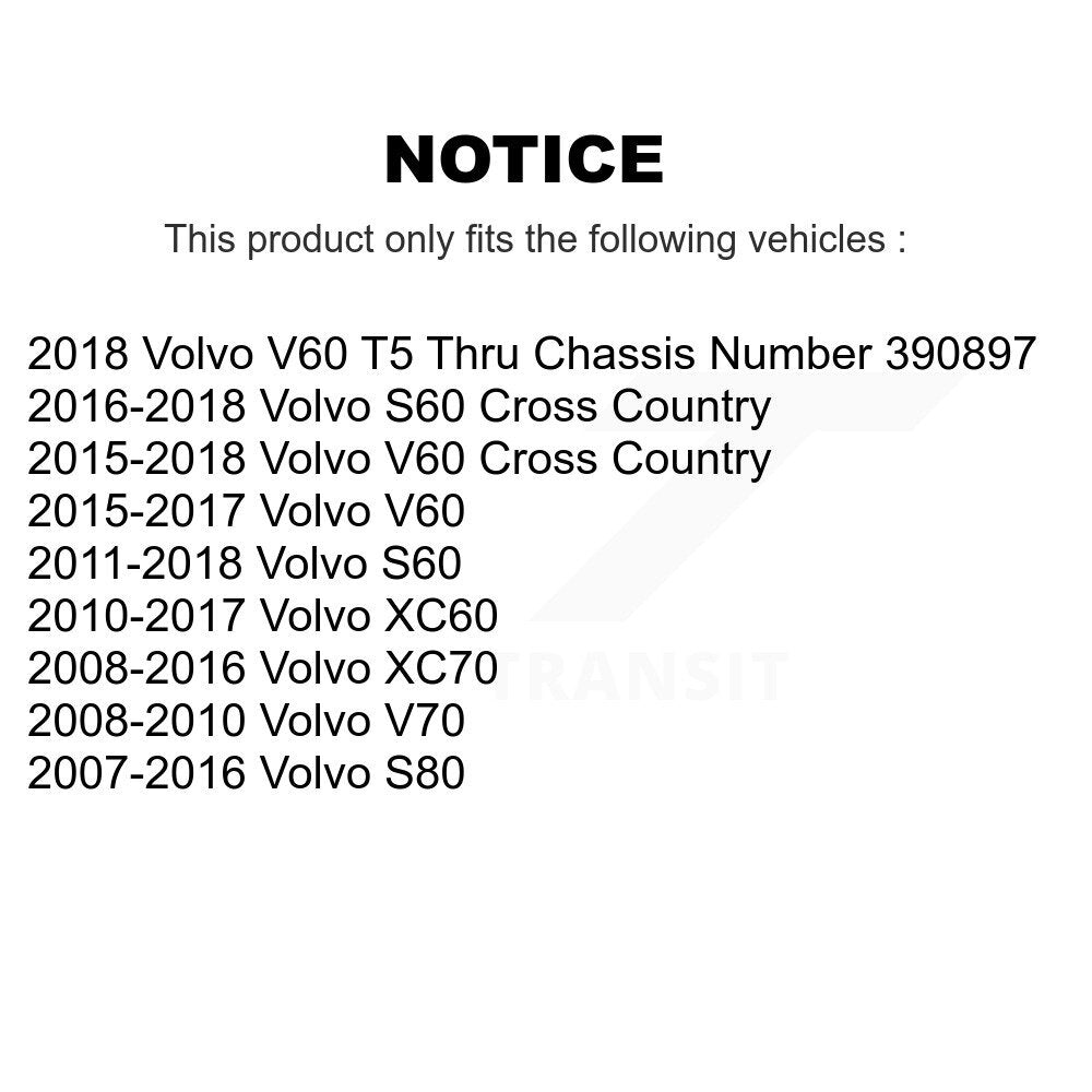 Kugel 70-513328 Front Wheel Bearing Hub Assembly for 2007-2018 Volvo S80, Volvo V70 and Select Vehicles