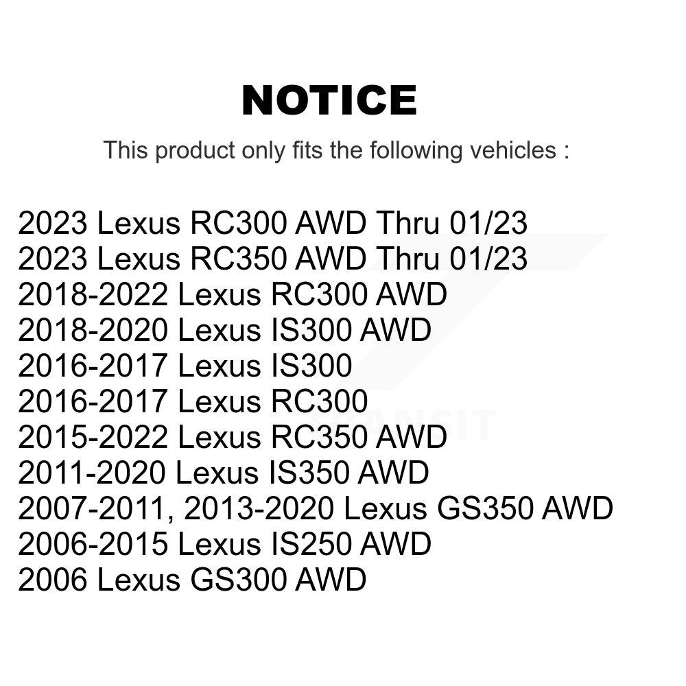 Kugel 70-513366 Front Right Wheel Bearing Hub Assembly for 2006-2023 Lexus GS300, Lexus IS250 and Select Vehicles