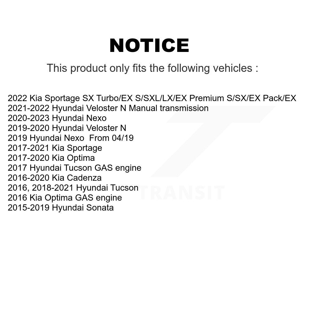 Kugel 70-513374 Front Wheel Bearing Hub Assembly for 2015-2023 Hyundai Sonata, Hyundai Tucson and Select Vehicles