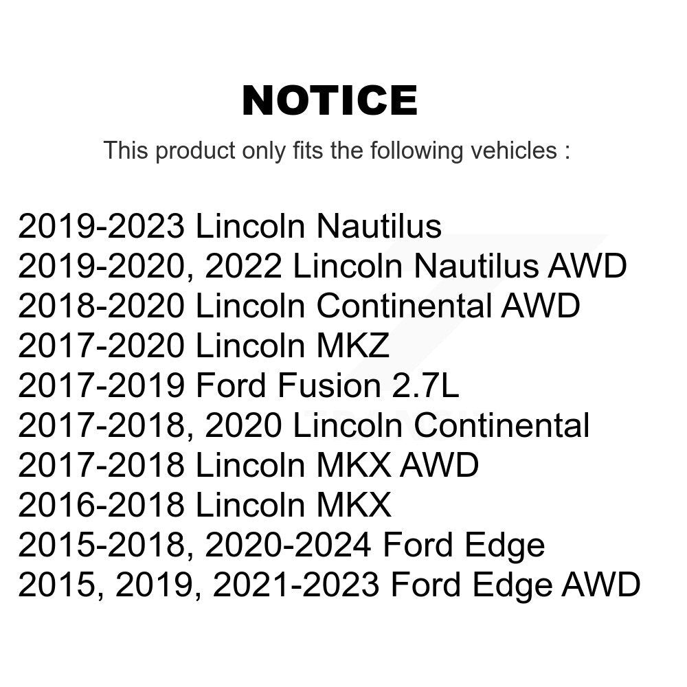 Kugel 70-513394 Front, Rear Wheel Bearing Hub Assembly for 2015-2024 Ford Edge, Lincoln MKX and Select Vehicles