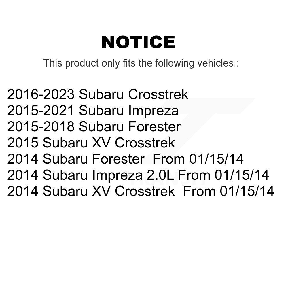 Kugel 70-513413 Front Wheel Bearing Hub Assembly for 2014-2023 Subaru Forester, Impreza, XV Crosstrek, Crosstrek