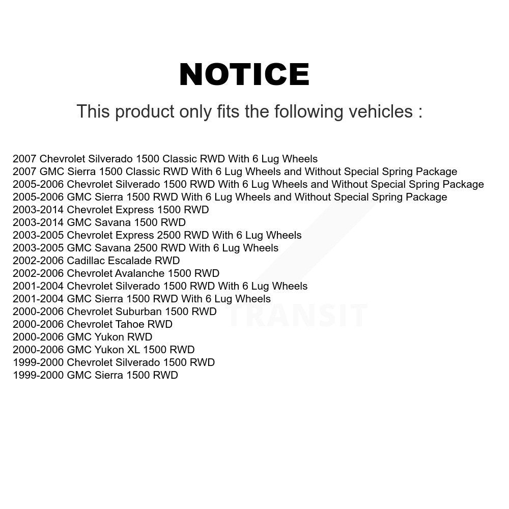 Kugel 70-515054 Front Wheel Bearing Hub Assembly for 1999-2014 Chevrolet Silverado 1500, GMC Sierra 1500 and Select Vehicles