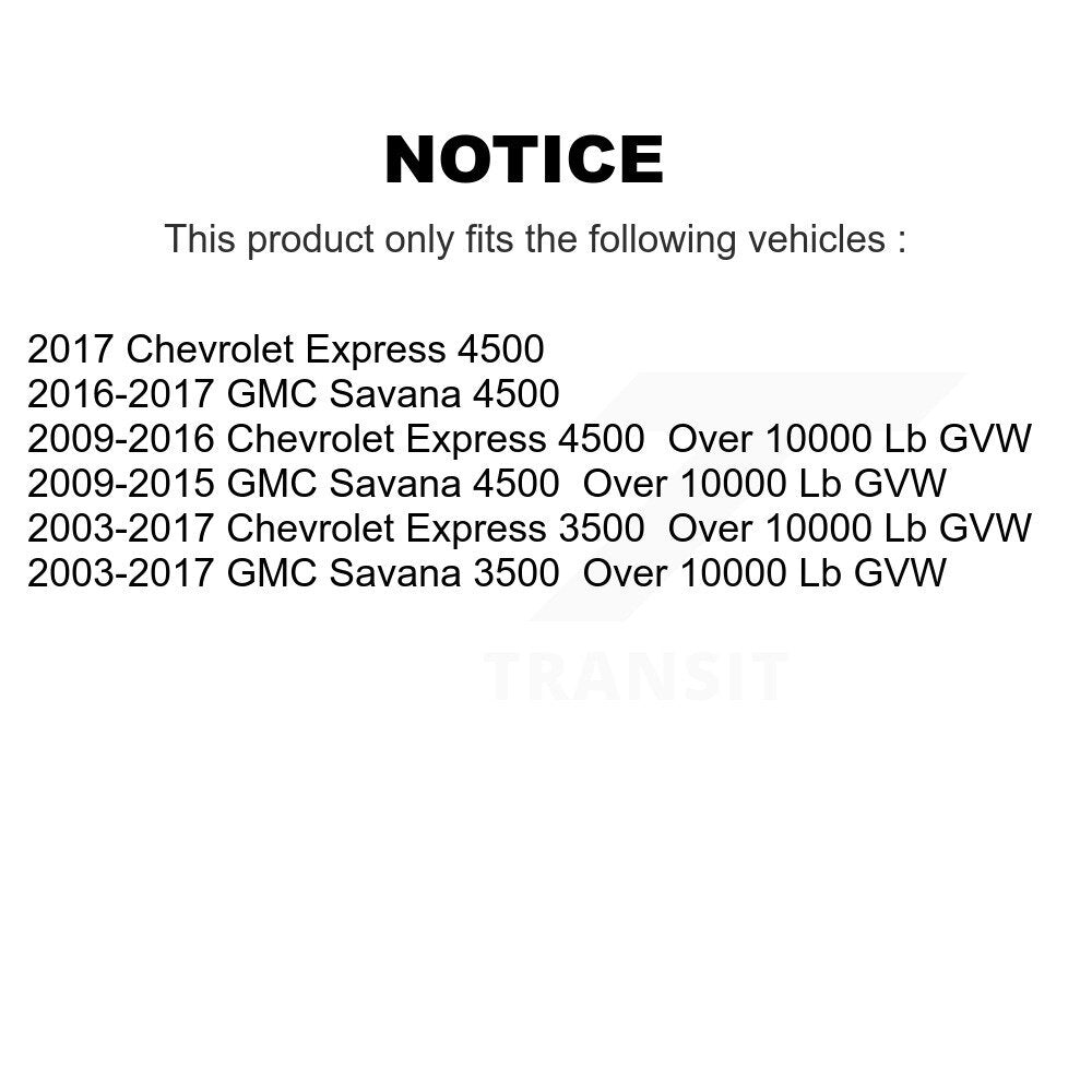 Kugel 70-515060 Front Wheel Bearing Hub Assembly for 2003-2017 Chevrolet Express 3500, GMC Savana 3500 and Select Vehicles