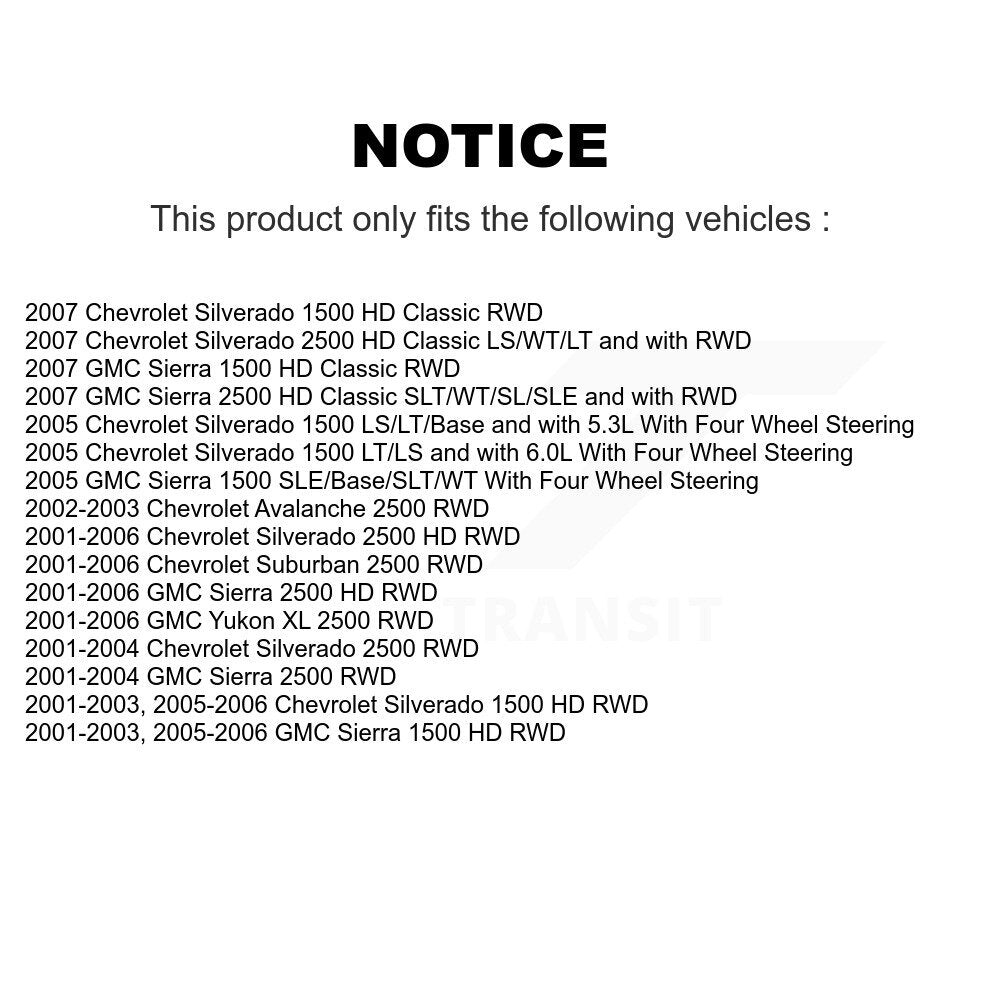 Kugel 70-515086 Front, Rear Wheel Bearing Hub Assembly for 2001-2007 Chevrolet Silverado 1500 HD, Chevrolet Silverado 2500 and Select Vehicles