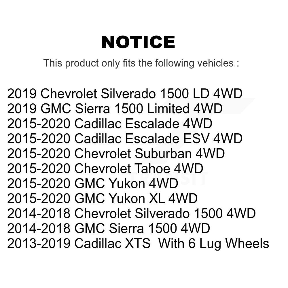 Kugel 70-515160 Rear, Front Wheel Bearing Hub Assembly for 2013-2020 Cadillac XTS, Chevrolet Silverado 1500 and Select Vehicles