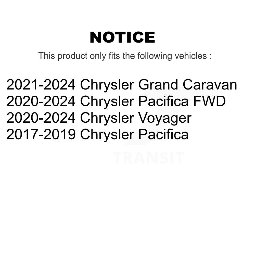 Kugel 70-515173 Front Wheel Bearing Hub Assembly for 2017-2024 Chrysler Pacifica, Voyager, Grand Caravan