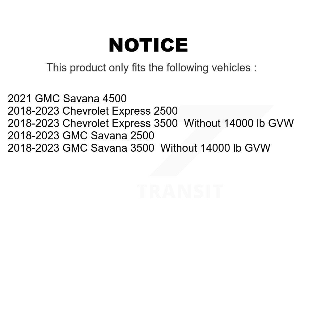Kugel 70-515190 Front Wheel Bearing Hub Assembly for 2018-2023 Chevrolet Express 2500, Chevrolet Express 3500 and Select Vehicles