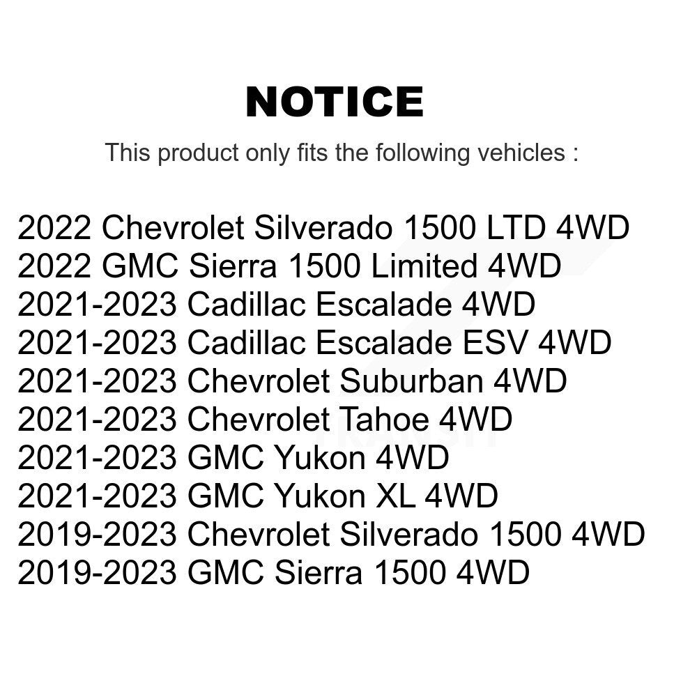 Kugel 70-515197 Front Wheel Bearing Hub Assembly for 2019-2023 Chevrolet Silverado 1500, GMC Sierra 1500 and Select Vehicles