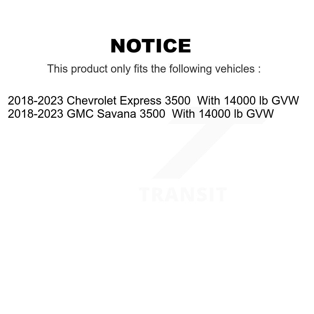 Kugel 70-KH1002 Front Wheel Bearing Hub Assembly for 2018-2023 Chevrolet Express 3500, GMC Savana 3500