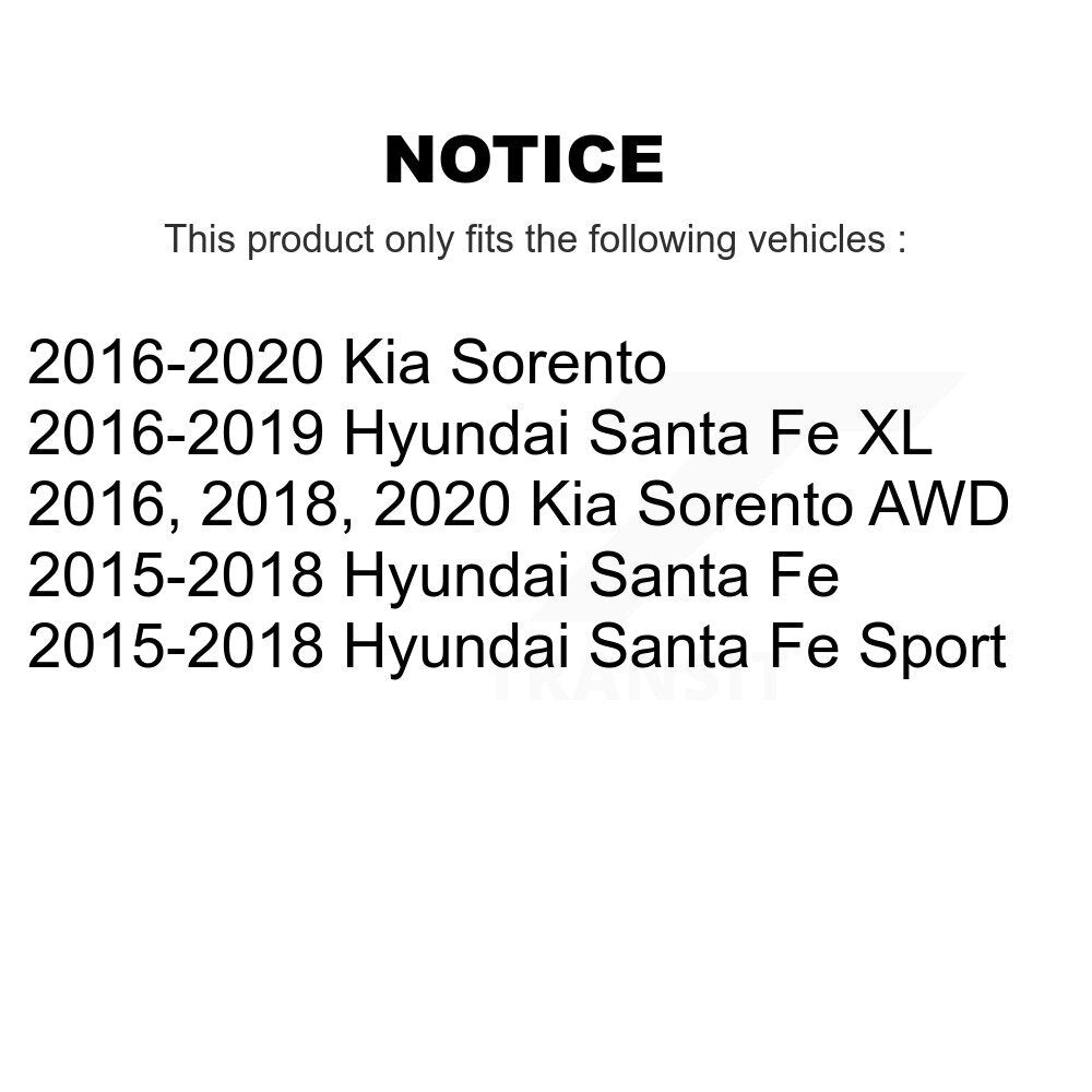 Kugel 70-KH2710 Front, Rear Wheel Bearing Hub Assembly for 2015-2020 Hyundai Santa Fe, Hyundai Santa Fe Sport and Select Vehicles