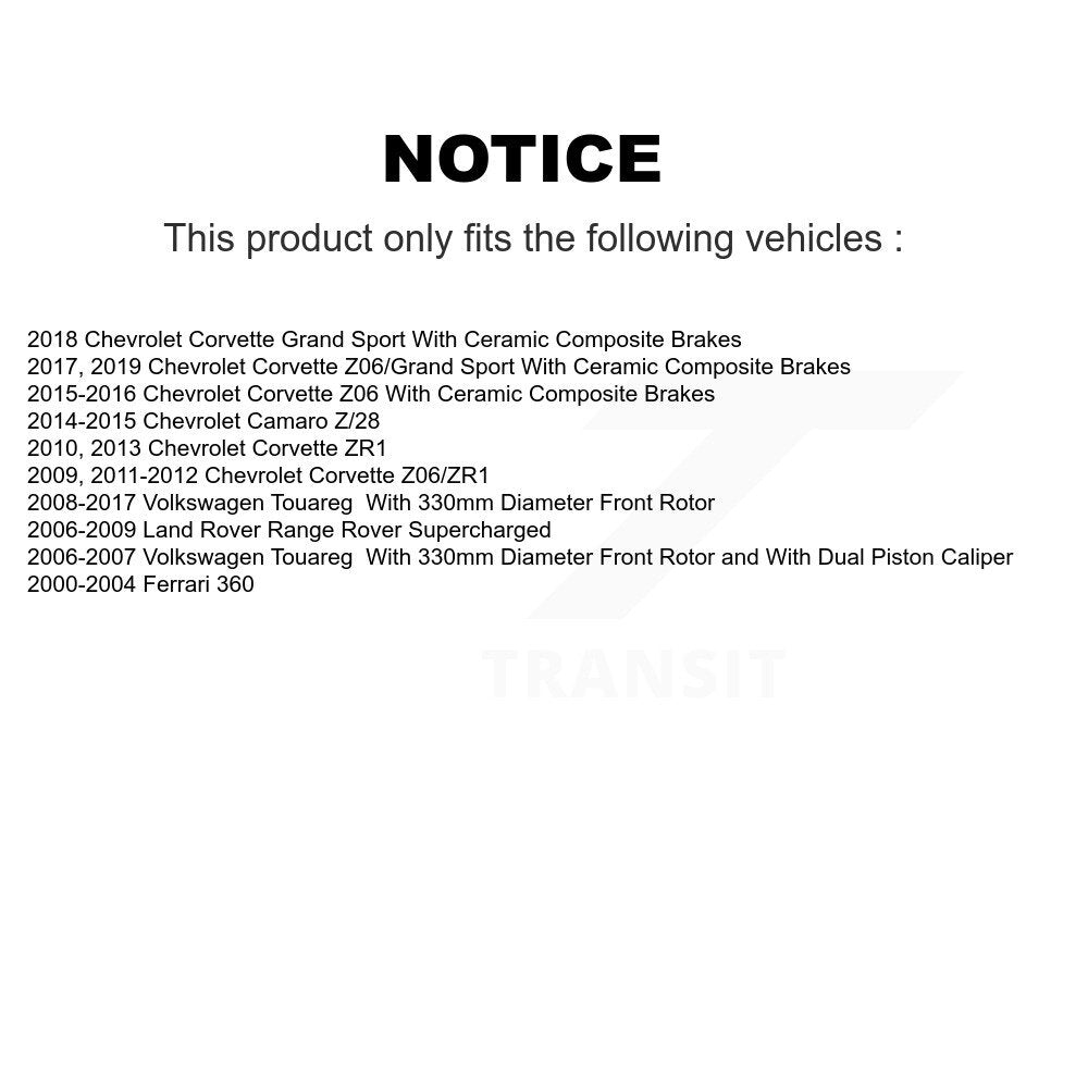 CMX CMX-D1165 Rear, Front Ceramic Brake Pads for 2000-2019 Ferrari 360, Land Rover Range Rover and Select Vehicles