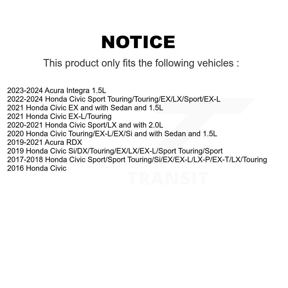 CMX CMX-D1878 Rear Ceramic Brake Pads for 2016-2024 Honda Civic, Acura RDX, Acura Integra