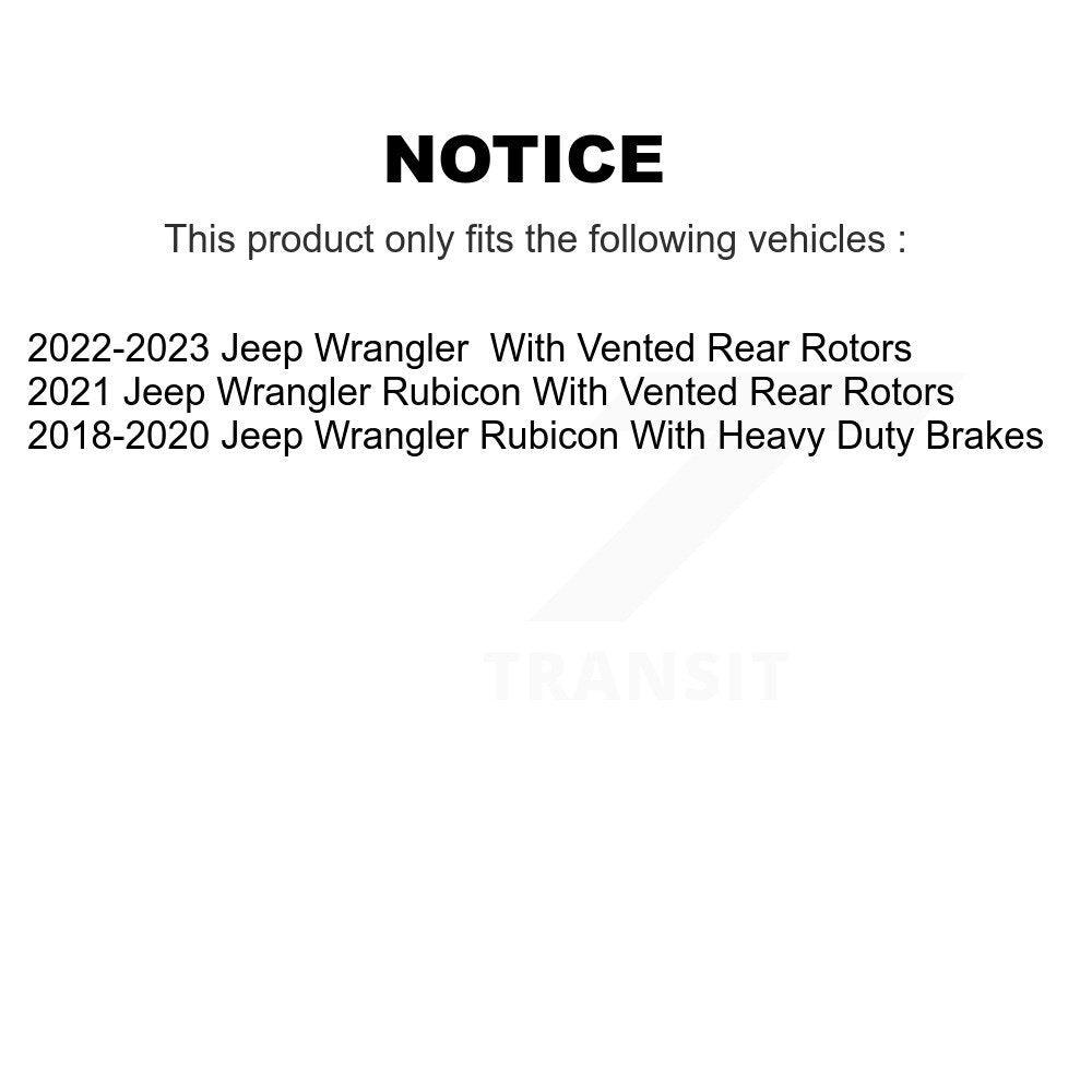 CMX CMX-D2186 Rear Ceramic Brake Pads for 2018-2023 Jeep Wrangler