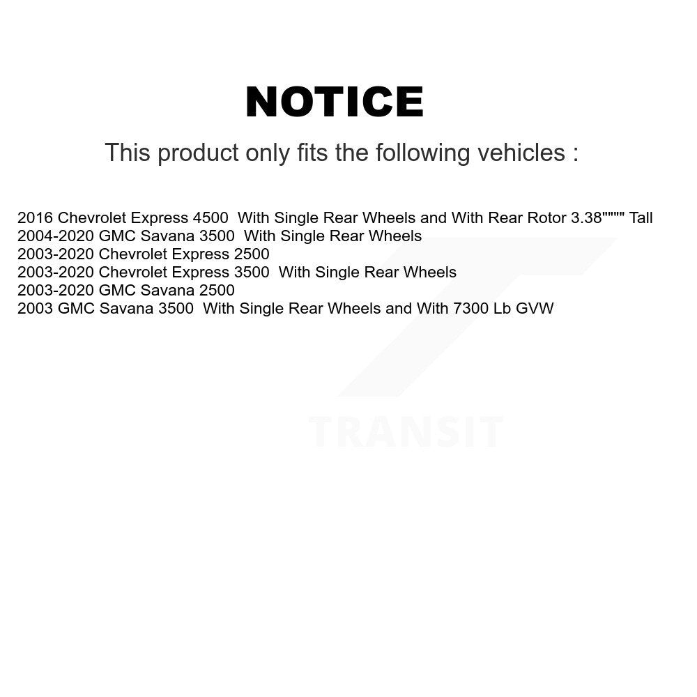 CMX CMX-D974 Rear Ceramic Brake Pads for 2003-2020 Chevrolet Express 2500, Chevrolet Express 3500 and Select Vehicles
