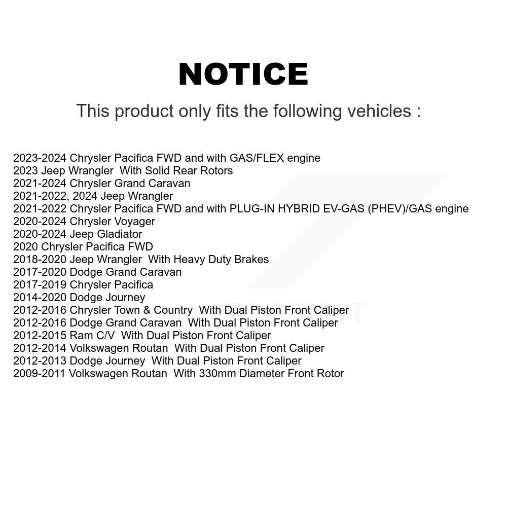 AmeriBRAKES NWF-ASD1589 Front Semi-Metallic Brake Pads for 2009-2024 Volkswagen Routan, Chrysler Town & Country and Select Vehicles