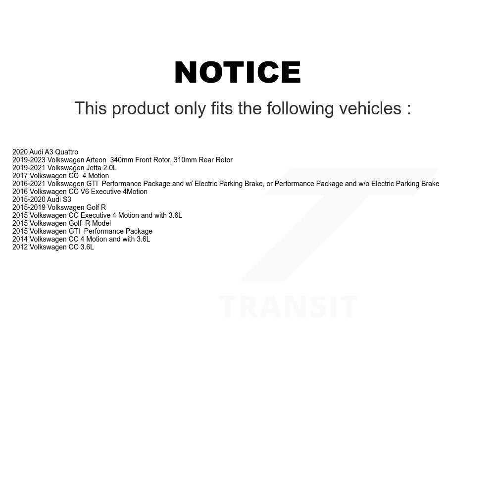 AmeriBRAKES NWF-PRC1633 Front Ceramic Brake Pads for 2012-2023 Volkswagen CC, Audi S3 and Select Vehicles