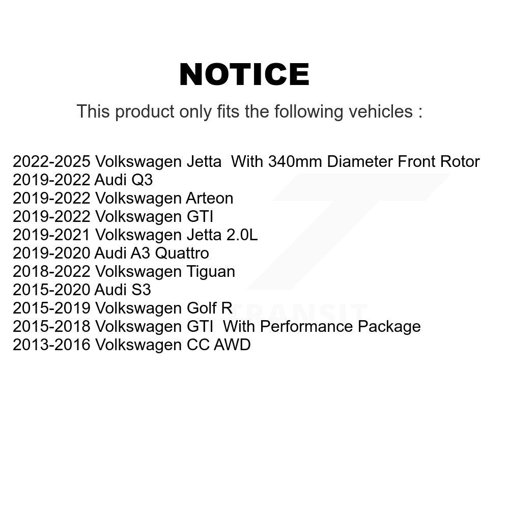 AmeriBRAKES NWF-PRC1633A Front Ceramic Brake Pads for 2013-2025 Volkswagen CC, Audi S3 and Select Vehicles