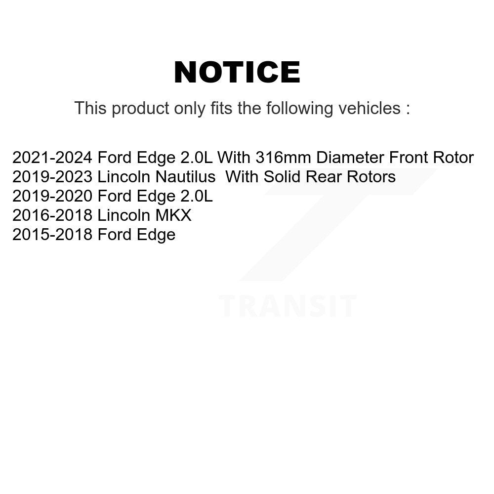 AmeriBRAKES NWF-PRC1818 Front Ceramic Brake Pads for 2015-2024 Ford Edge, Lincoln MKX, Lincoln Nautilus
