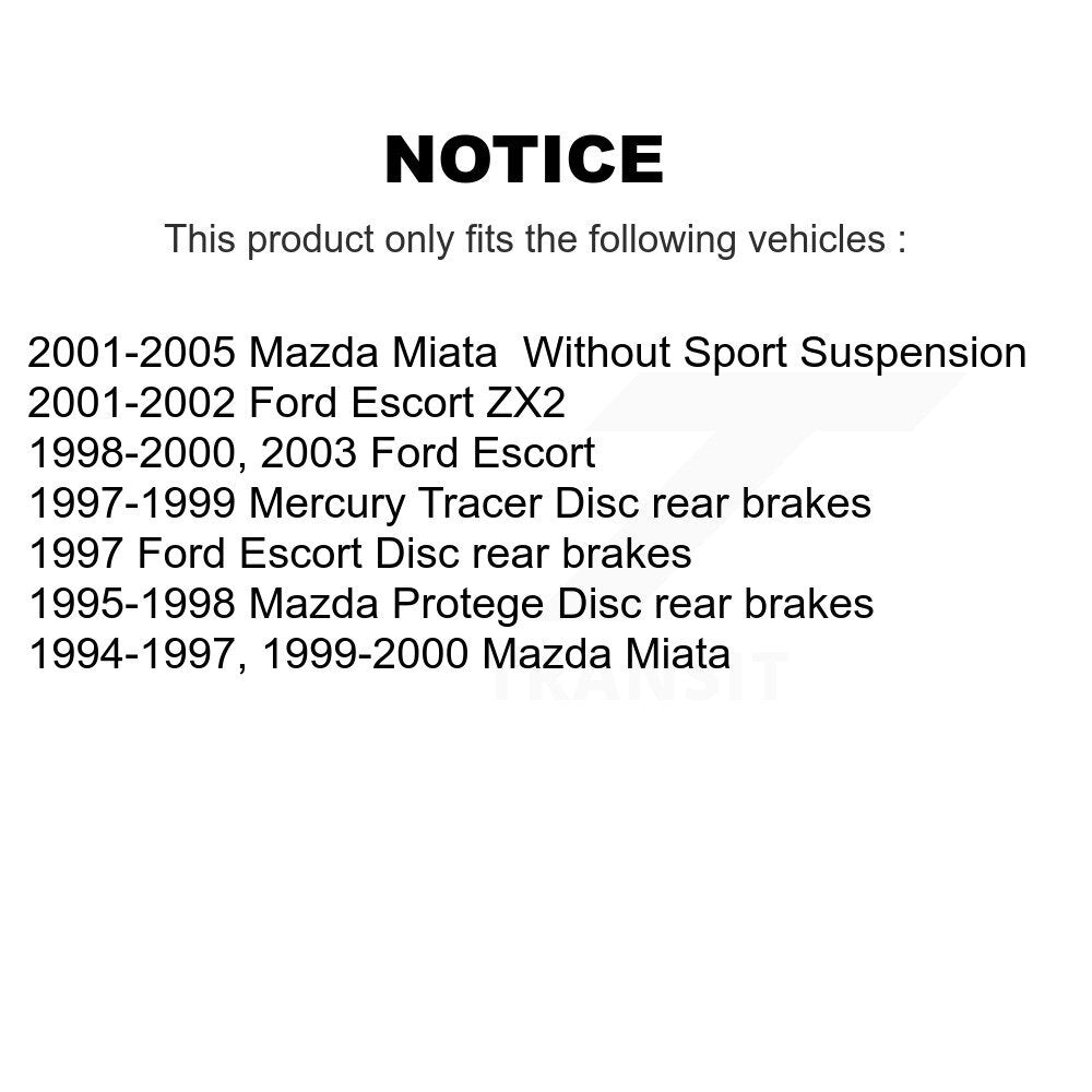 AmeriBRAKES NWF-PRM636 Rear Semi-Metallic Brake Pads for 1994-2005 Mazda Miata, Mazda Protege and Select Vehicles