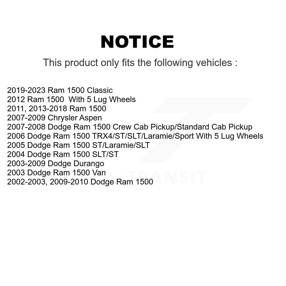 AmeriBRAKES NWF-PRM898 Rear Semi-Metallic Brake Pads for 2002-2023 Dodge Ram 1500, Dodge Durango and Select Vehicles
