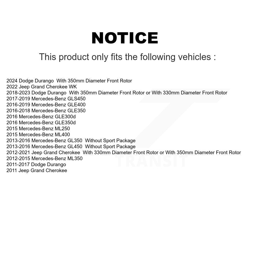 AmeriBRAKES NWF-PTC1455 Front Ceramic Brake Pads for 2011-2024 Dodge Durango, Jeep Grand Cherokee and Select Vehicles