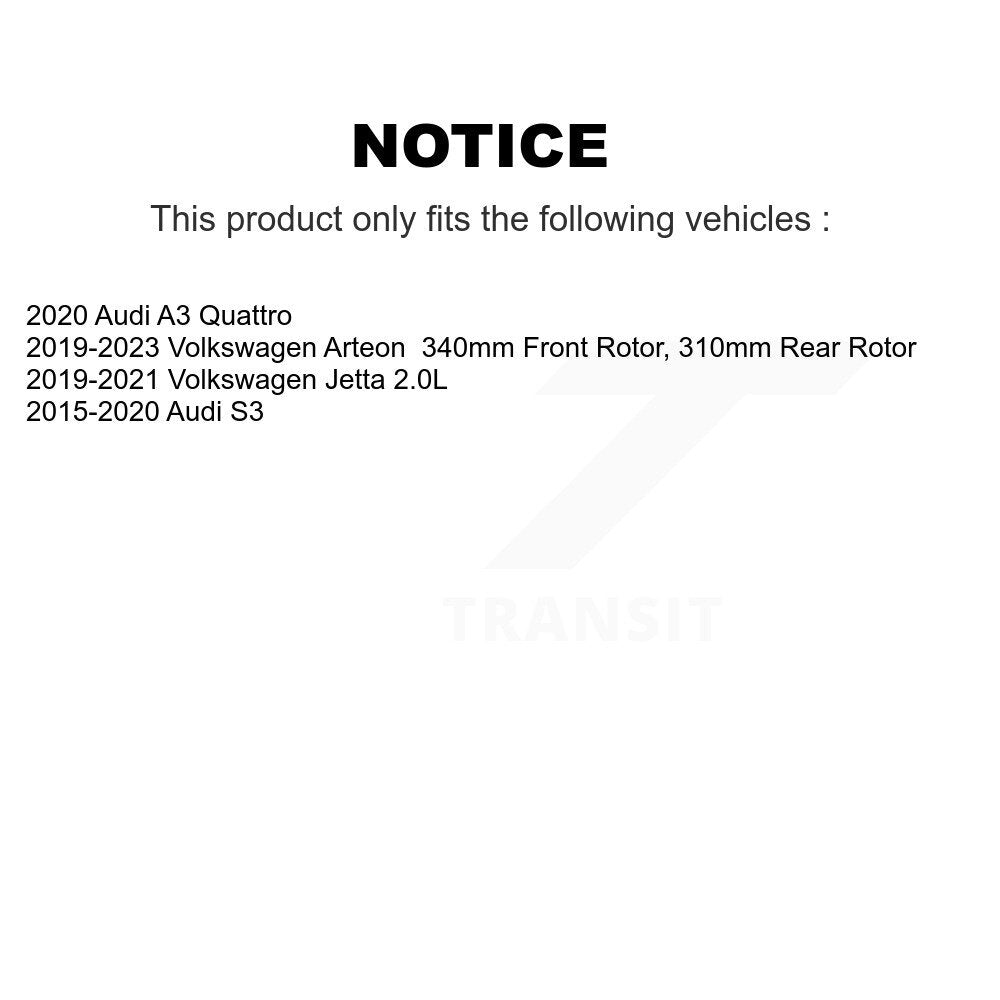 AmeriBRAKES NWF-PTC1633 Front Ceramic Brake Pads for 2015-2023 Audi S3, Volkswagen Arteon and Select Vehicles