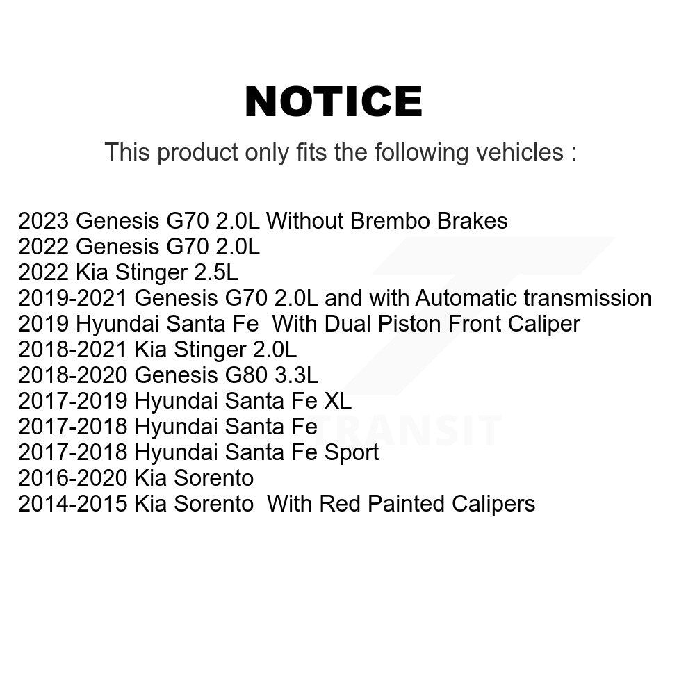 AmeriBRAKES NWF-PTC1816 Rear Ceramic Brake Pads for 2014-2023 Kia Sorento, Hyundai Santa Fe and Select Vehicles