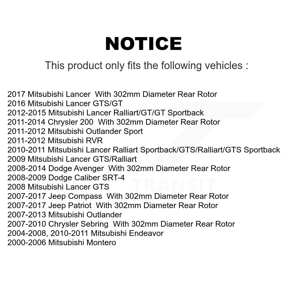 AmeriBRAKES NWF-PTC868 Rear Ceramic Brake Pads for 2000-2017 Mitsubishi Montero, Mitsubishi Endeavor and Select Vehicles