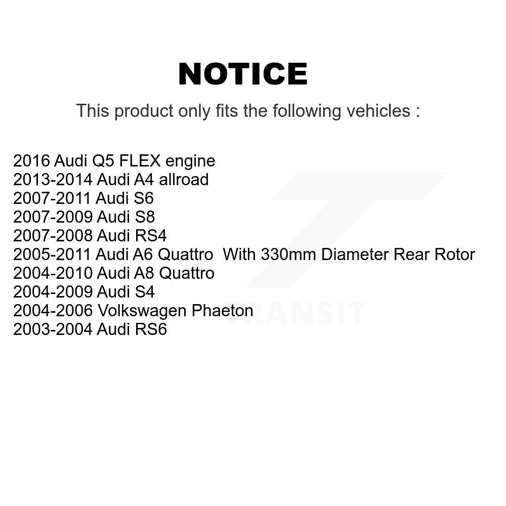 Positive Plus PPF-D1018 Rear Semi-Metallic Brake Pads for 2003-2016 Audi RS6, Audi A8 Quattro and Select Vehicles