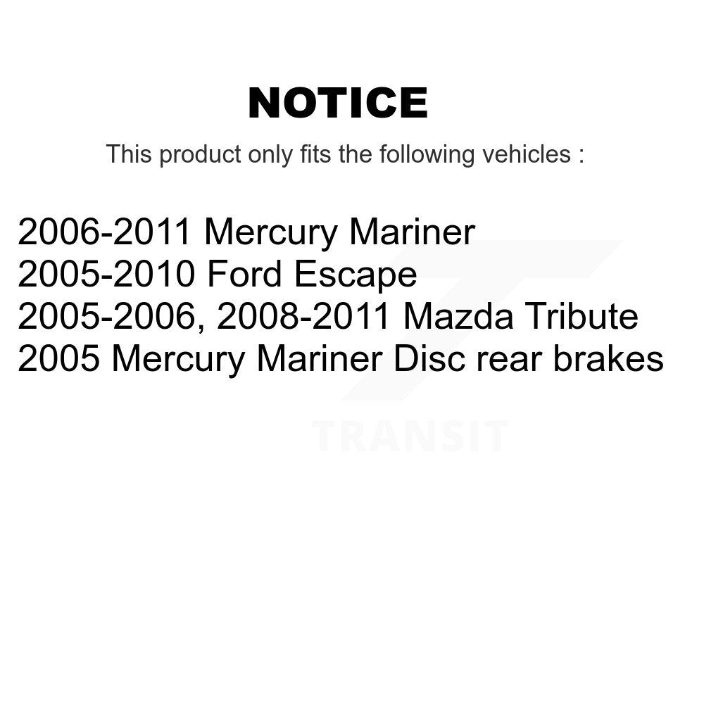 Positive Plus PPF-D1055 Rear Semi-Metallic Brake Pads for 2005-2011 Ford Escape, Mazda Tribute, Mercury Mariner