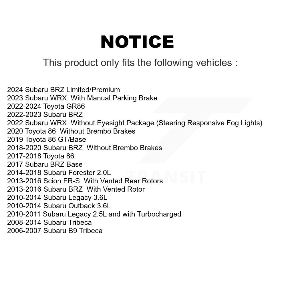 Positive Plus PPF-D1124 Rear Semi-Metallic Brake Pads for 2006-2024 Subaru B9 Tribeca, Subaru Tribeca and Select Vehicles