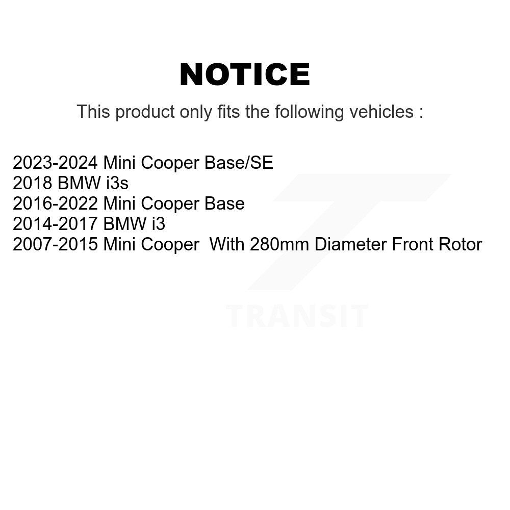 Positive Plus PPF-D1308 Front Semi-Metallic Brake Pads for 2007-2024 Mini Cooper, BMW i3, BMW i3s