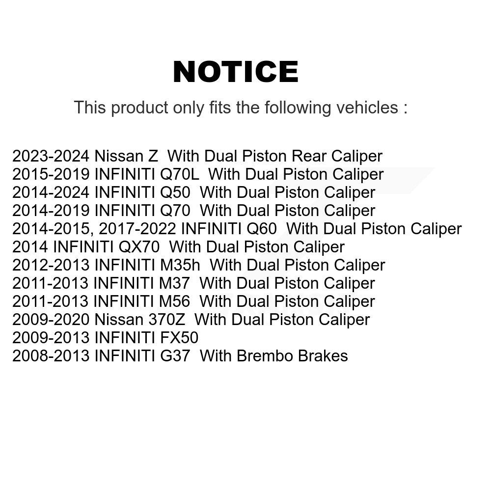Positive Plus PPF-D1347 Rear Semi-Metallic Brake Pads for 2008-2024 INFINITI G37, INFINITI FX50 and Select Vehicles