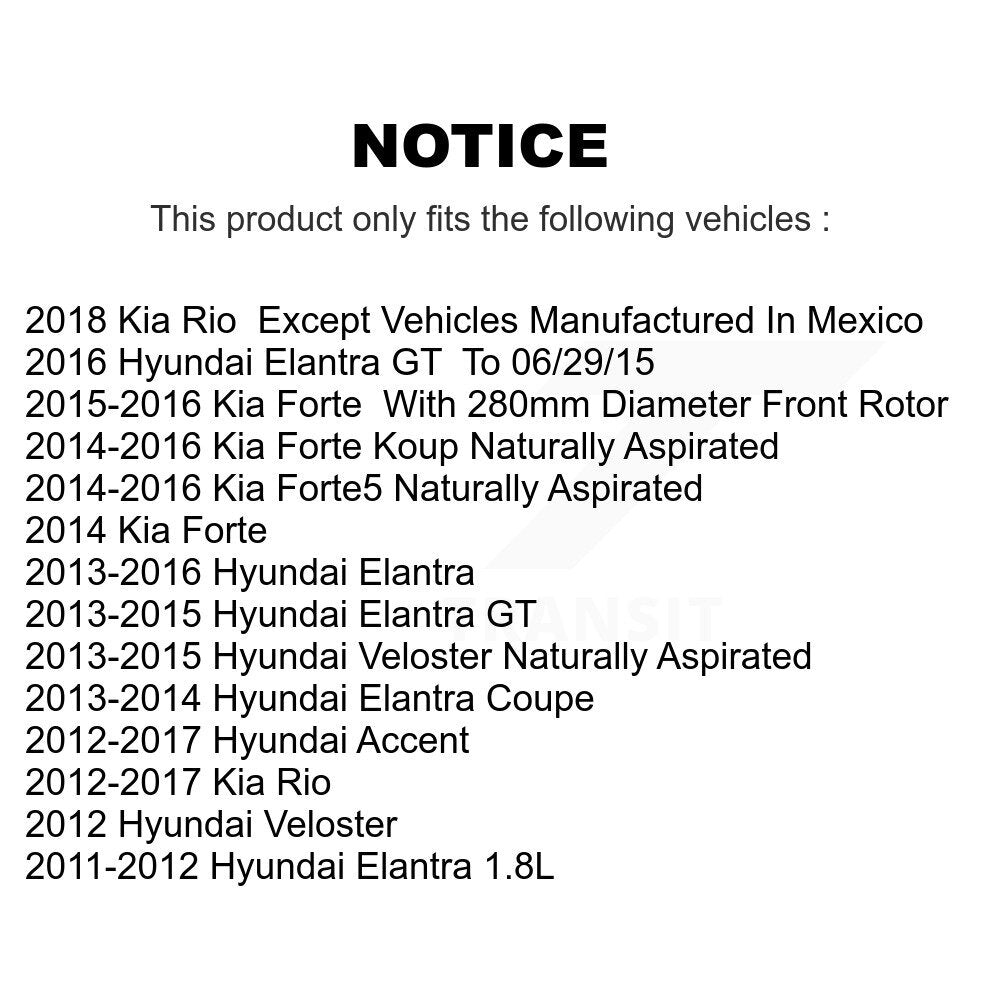 Positive Plus PPF-D1543 Front Semi-Metallic Brake Pads for 2011-2018 Hyundai Elantra, Hyundai Accent and Select Vehicles