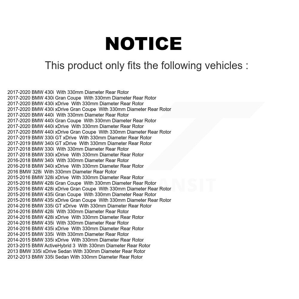 Positive Plus PPF-D1610 Rear Semi-Metallic Brake Pads for 2012-2020 BMW 335i, BMW 335i xDrive and Select Vehicles