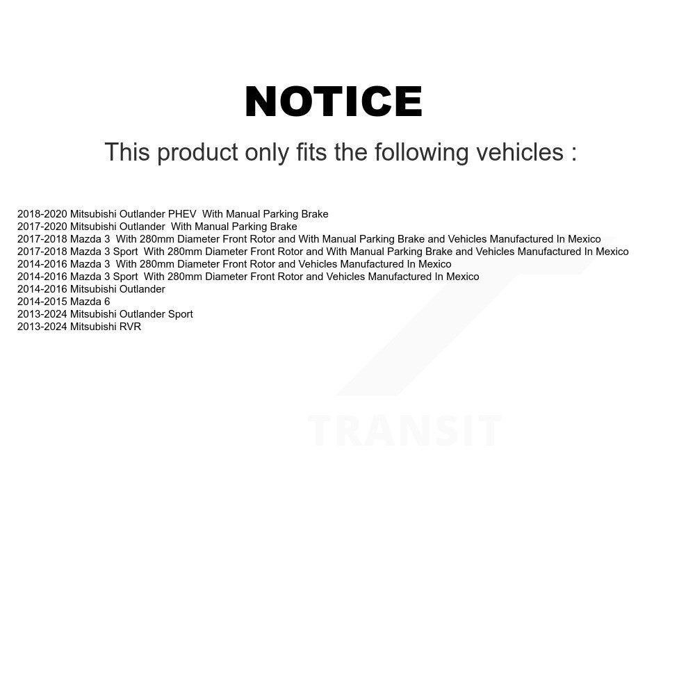 Positive Plus PPF-D1679 Rear Semi-Metallic Brake Pads for 2013-2024 Mitsubishi Outlander Sport, Mitsubishi RVR and Select Vehicles