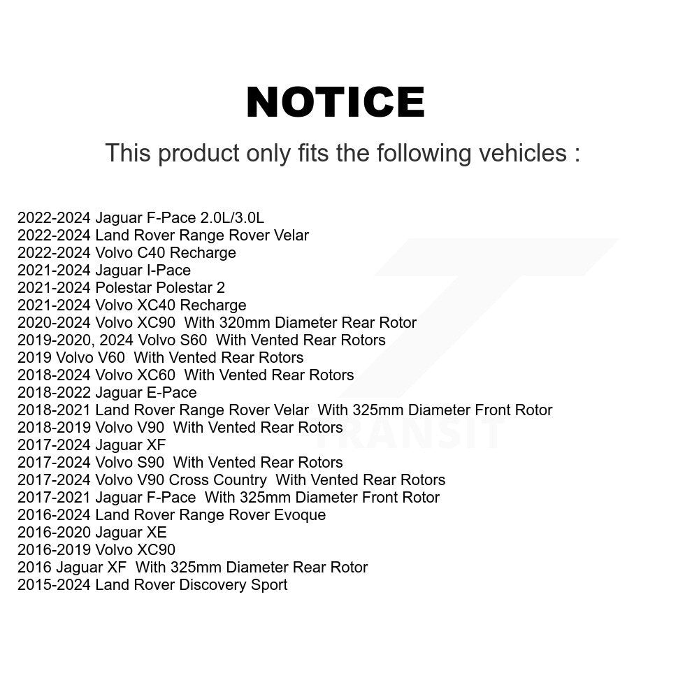Positive Plus PPF-D1821 Rear Semi-Metallic Brake Pads for 2015-2024 Land Rover Discovery Sport, Jaguar XE and Select Vehicles