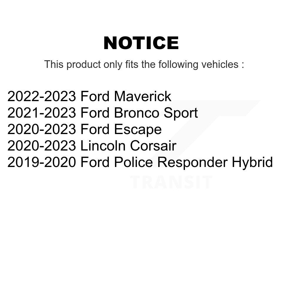 Positive Plus PPF-D1833 Rear Semi-Metallic Brake Pads for 2019-2023 Ford Police Responder Hybrid, Ford Escape and Select Vehicles