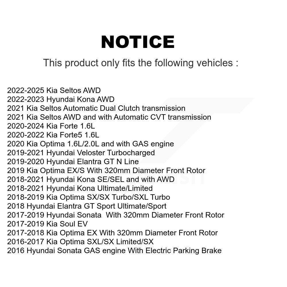 Positive Plus PPF-D1855 Front Semi-Metallic Brake Pads for 2016-2025 Hyundai Sonata, Kia Optima and Select Vehicles