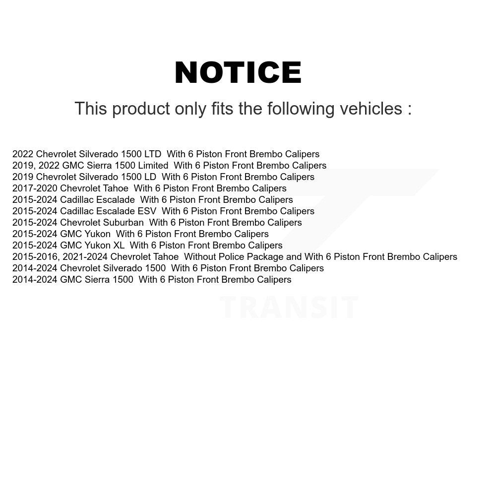 Positive Plus PPF-D1910 Front Semi-Metallic Brake Pads for 2014-2024 Chevrolet Silverado 1500, GMC Sierra 1500 and Select Vehicles