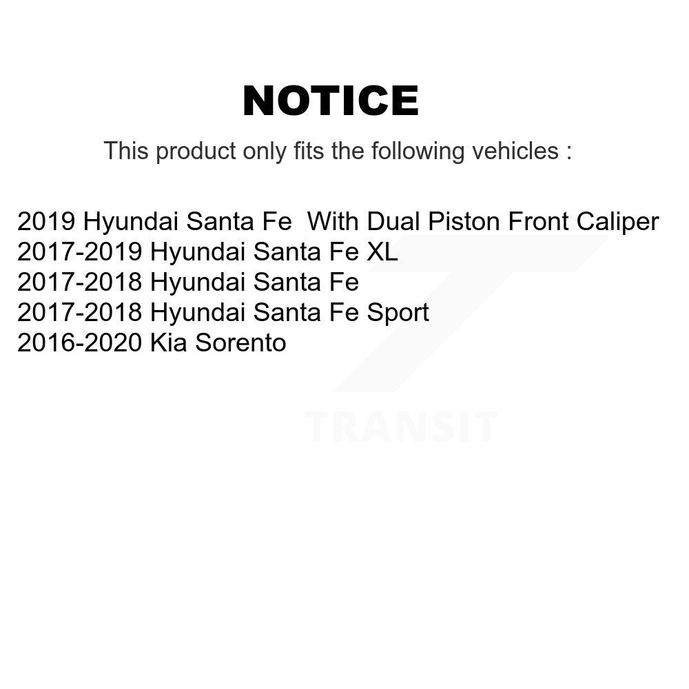 Positive Plus PPF-D1916 Rear Semi-Metallic Brake Pads for 2016-2020 Kia Sorento, Hyundai Santa Fe and Select Vehicles