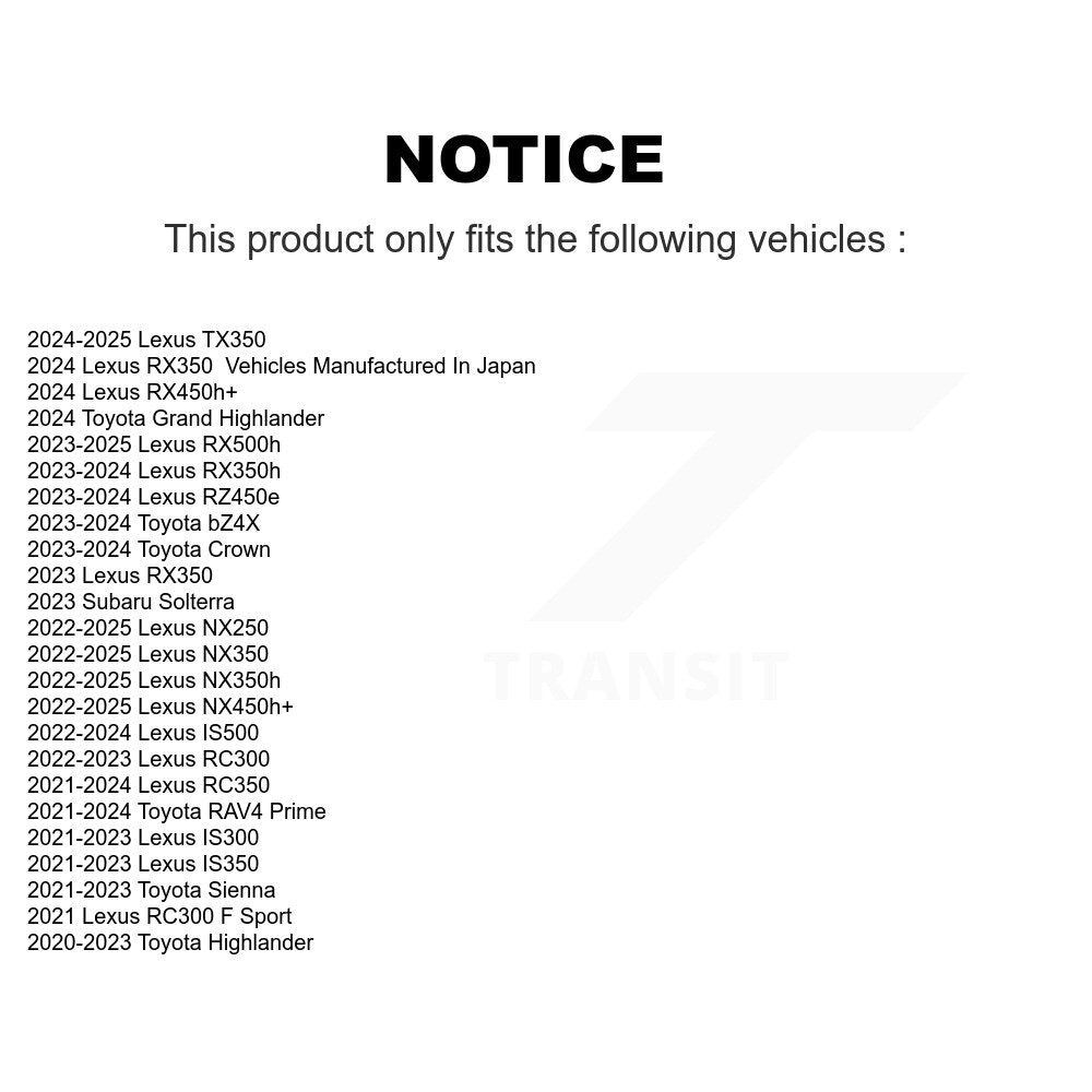 Positive Plus PPF-D2305 Rear Semi-Metallic Brake Pads for 2020-2025 Toyota Highlander, Lexus IS300 and Select Vehicles