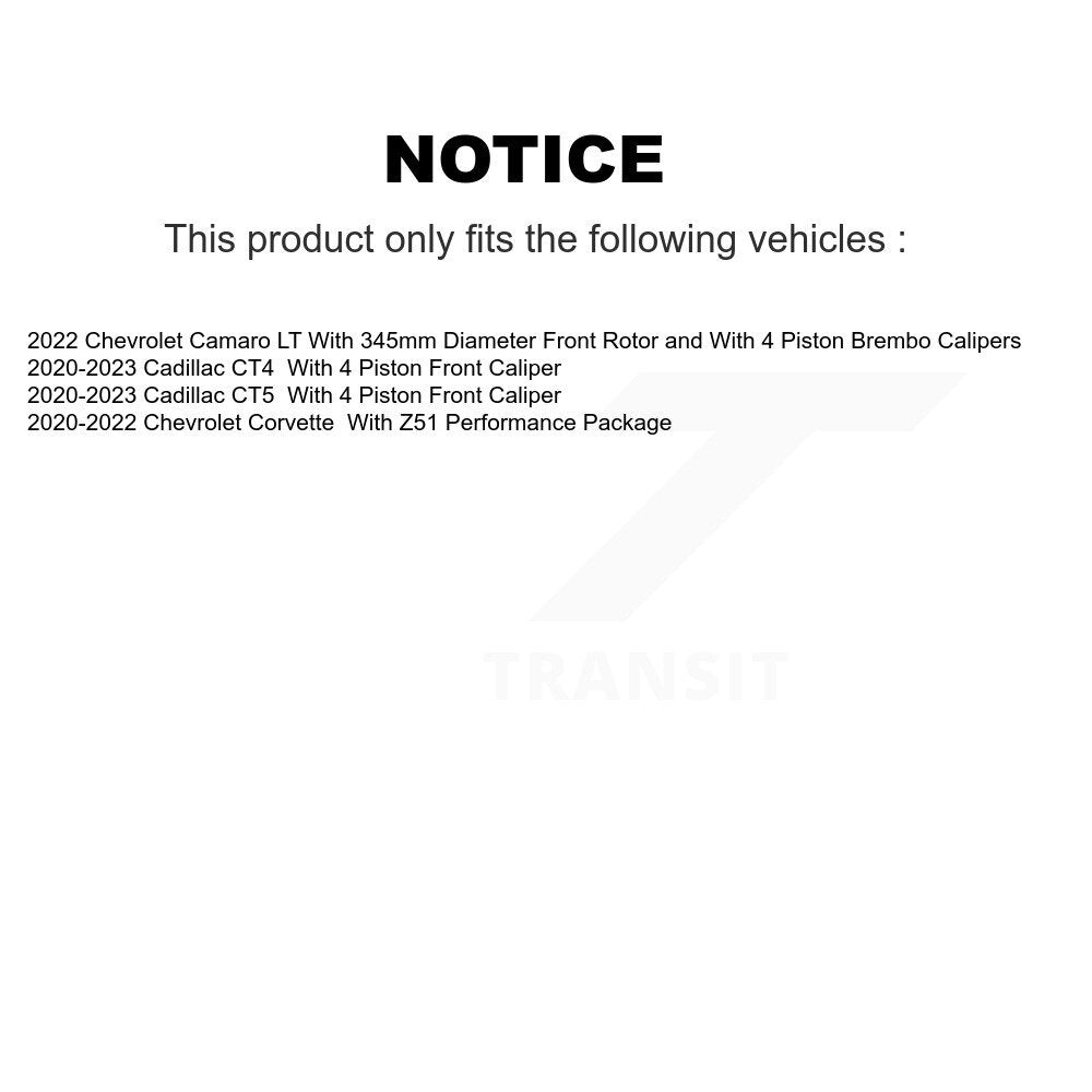 Positive Plus PPF-D2312 Front Semi-Metallic Brake Pads for 2020-2023 Cadillac CT4, Cadillac CT5 and Select Vehicles