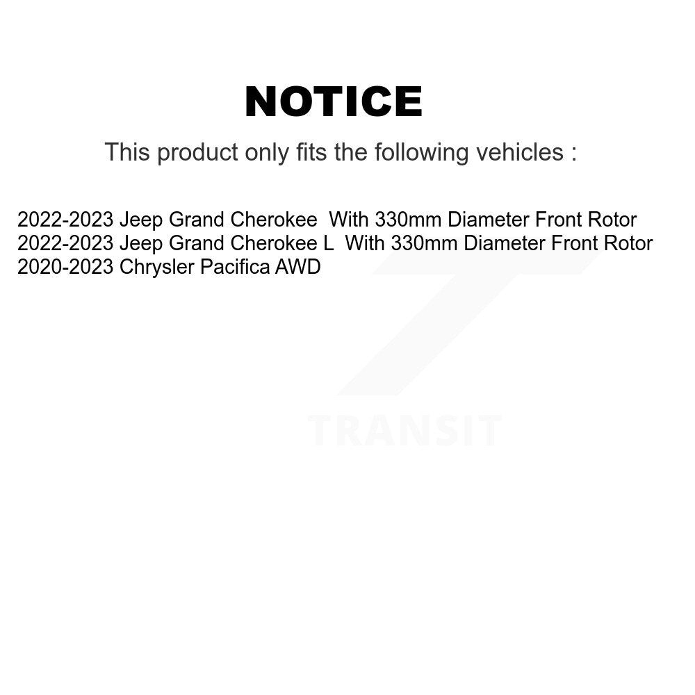 Positive Plus PPF-D2402 Front Semi-Metallic Brake Pads for 2020-2023 Chrysler Pacifica, Jeep Grand Cherokee, Jeep Grand Cherokee L