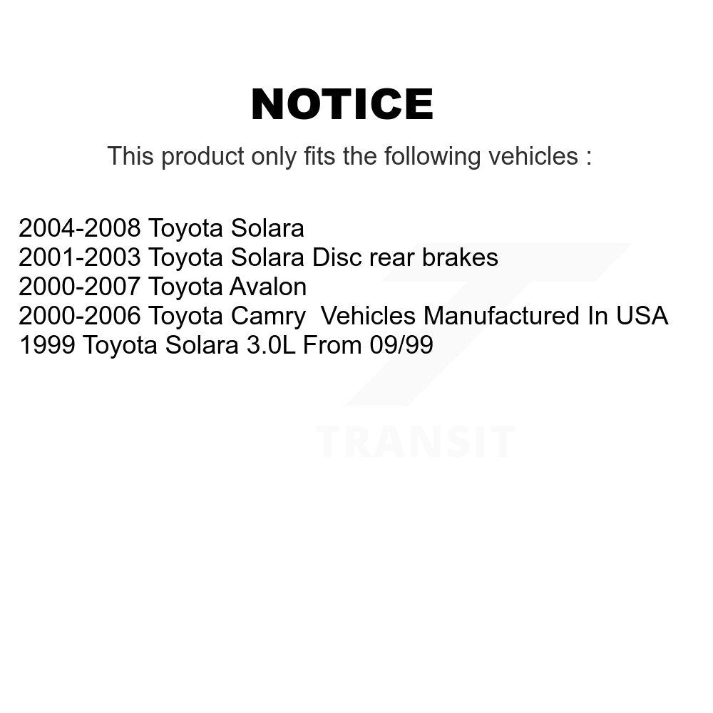 Positive Plus PPF-D828 Rear Semi-Metallic Brake Pads for 1999-2008 Toyota Solara, Avalon, Camry