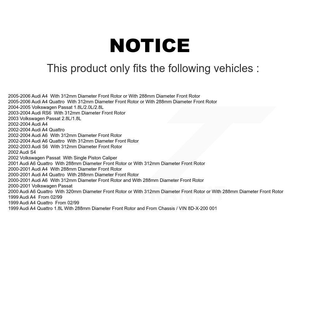Positive Plus PPF-D840A Front Semi-Metallic Brake Pads for 1999-2006 Audi A4, Audi A4 Quattro and Select Vehicles