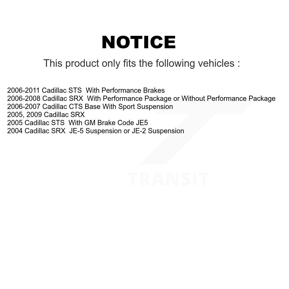 SIM SIM-1020 Rear Semi-Metallic Brake Pads for 2004-2011 Cadillac SRX, STS, CTS