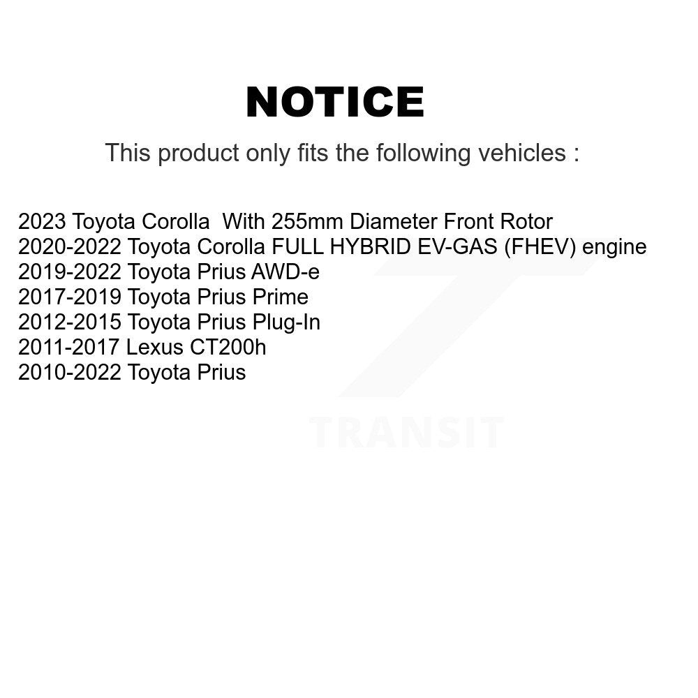 SIM SIM-1184A Front Semi-Metallic Brake Pads for 2010-2023 Toyota Prius, Lexus CT200h and Select Vehicles