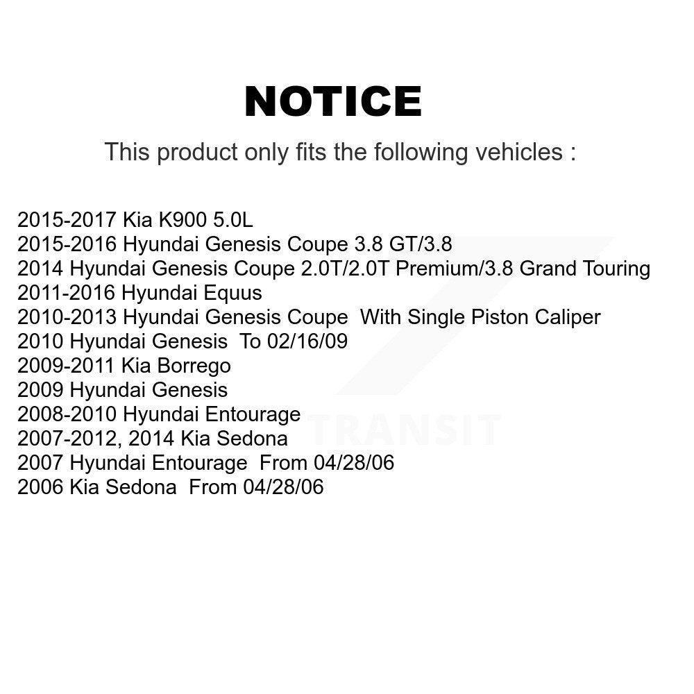 SIM SIM-1284 Rear Semi-Metallic Brake Pads for 2006-2017 Kia Sedona, Hyundai Entourage and Select Vehicles